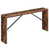 MAHANCRIS Console Table, 62.2" Long Sofa Table Behind Couch, Narrow Entryway Table, Farmhouse Dining Table with Angled Metal Frame, Industrial Console Table for Entryway, Rustic Brown CTHR15801Z