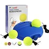 PULEEBO Tennis Trainer Rebound Ball for Self Practice, 3 Balls with String, Anti-Tangle Hook, Vibration Dampeners, Overgrip, Color Box