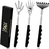 Asqraqo Back Scratcher 3 Pcs Different Design Telescopic Back scratchers with a Pretty Box, Portable Extendable Back Massager Great Gifts for Men or Women Stocking Stuffers