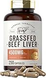 Carlyle Grass Fed Beef Liver Capsules 4500mg | 250 Count | Desiccated Supplement | Non-GMO, Gluten Free | by Herbage Farmstead