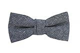 Born to Love Boys Kids Pre Tied Adjustable Bowtie Easter Holiday Party Dress Up 4 Inches Gray Chambray Linen Bow Tie