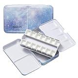 MEEDEN Empty Watercolor Paint Palette: Travel Water Color Palette Tin with 12 Half Pans - Portable Metal Palette Tin Box (Galaxy)