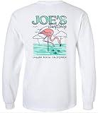 Joe's Surf Shop Men's Flamingo Logo Long Sleeve Tee-S-White/c