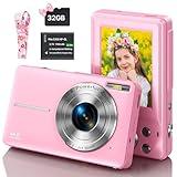 Digital Camera with 32G Card, 1080P Kid Camera 44MP HD Digital Camera Cheap Compact Digital Camera Photo Camera with 2.4" Screen 16X Digital Zoom and 1 Battery for Girls, Boys, Beginner