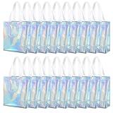 HOFURME 40 Pack 10 x 8 Inch Glossy Reusable Grocery Bags, Non-woven Tote Shopping Bag with Handle, Bridesmaid Bags Stylish Foldable Gift Bag for Small Business, Wedding, Easter, Birthday
