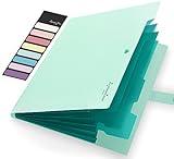 Sooez School Supplies File Folder, Letter Size Accordion File Organizer, Expanding File Folder for Document, Portable Paper Organizer for Office-Green