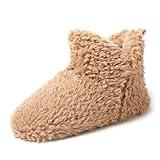 Dearfoams Women's Chelsea Faux Fuzzy Sherpa Indoor House Bootie Slipper, Latte, Large