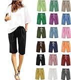 Early Day-Prime+Deals Today 2025 Linen Shorts for Women Casual 2025 Summer Shorts Bermuda Drawstring Beach Beach Essentials for Women Vacation Clothes for Black Large