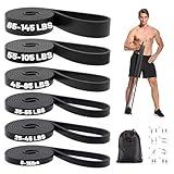 Resistance Bands, Pull Up Bands, Exercise Workout Bands for Working Out, Pull Up Assistance Bands Set for Men & Women, Body Stretching, Physical Therapy, Muscle Training - Black