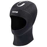 Neoprene Wetsuit Hood Scuba Diving Hood 3MM 5MM for Men Women Youth, Bib Dive Cap Surfing Thermal Hood for Kayaking Snorkeling Swimming Sailing Canoeing Water Sports (5mm Black, L)