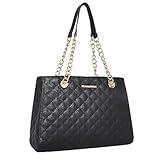 Montana West Tote Bag for Women Quilted Chain Handbags Shoulder Purse Black Gift MWC-040BK