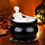 Skeleton Candle Halloween Decorations Indoor, Gothic Vintage Fall Home Decor for Farmhouse Room Apartment Table Desk, Gag Birthday White Elephant Gifts Witchy Gifts for Women Men Friends