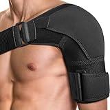 POAGL Shoulder Brace for Men Both Left and Right Arm | Pain Relief Torn Rotator Cuff Compression Support Sleeve Dislocation Stability Immobilizer Stabilizer Bursitis Injury (Black, Small)