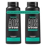 Art of Sport Men’s 2-in-1 Body Wash and Shampoo with Charcoal Activated, Eucalyptus Fragrance, Made for Athletes, Victory Scent, 16 fl oz (Pack of 2)