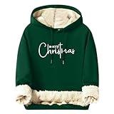 YADEOU Merry Christmas Hoodie for Men Fleece Lined Holiday Pullover Sweatshirt Warm Winter Long Sleeve Top