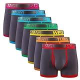 5Mayi Men's Underwear Boxer Briefs Cotton Black Mens Boxer Briefs Underwear Men Pack Wide Waistband XL