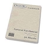 65lb Natural Parchment Cardstock for Inkjet & Laser Printers (8 1/2" x 11") - 50 Sheets