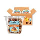 Pretzilla Soft Pretzel Bites Tub with Nacho Cheese Dip & Salt Packet, 12.3oz Soft Pretzels Bulk Case of 8 – Ready-to-Eat Snack Pretzels Pack (Party or Game Day Snacks)