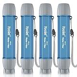 Yuclet 4 Pack Water Filter Straw, Portable Personal Water Filtration System, Water Purifier Survival, Emergency Preparedness for Camping Hiking Drinking Travel Hunting and Family Outing