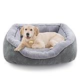 INVENHO Medium Dog Beds for Medium Dogs Washable, Rectangle Dog Bed Medium Size Dog, Orthopedic Dog Bed, Warming Soft Calming Sleeping Puppy Bed Durable Pet Bed with Anti-Slip Bottom M(30"x24"x9")