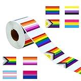 1000 Pcs Rainbow Pride New Intersex Progess Pride Stickers Gay Lesbian Transgender Bisexual LGBTQ Waterproof Stickers for Pride Parade Events(2 Rolls, 8 Styles)