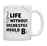 ThisWear Funny Music Gifts Life Without Orchestra Would B Flat Violin Drum Tuba Gift 11oz Ceramic Coffee Mug