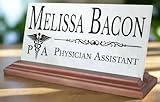 Physician Assistant Desk Name Plate Gift Custom Personalized Office Nameplate For Physician Assistants - For Desk Or Shelf - Solid Marble