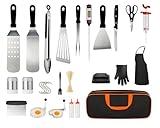 Yewkoisl Griddle Accessories Kit,Flat Top Grill Tools for Beginners with Enlarged Spatulas&Thermometer,Griddle Accessories for Outdoor Cooking, Camping,Hibachi&Tailgating with Storage Bag