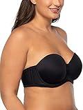 Vanity Fair Womens Beauty Back Smoothing Strapless Bra, 4-way Stretch Fabric, Lightly Lined Cups Up To H Bra, Midnight Black, 38DD US