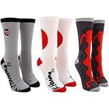 Keith Haring Adult Crew Socks Barking Dog Long Human Figure Crossed Fingers 3 Pack Officially Licensed Multicolor Medium