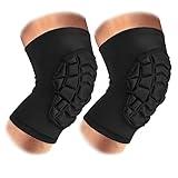 Knee Pads Compression Leg Sleeve Knee Sleeve for All Sports Wrestling Protector Gear, Youth & Adult Sizes, 1 Pair of Knee Paded(Short Sleeve,Black_L_2 Pack)