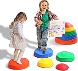 makarci Stepping Stones for Kids, 5pcs Non-Slip Plastic Balance stones, Promoting Children's Coordination Skills Sensory Play Equipment, toddler toys for Age 3 4 5 6 7 8 Years