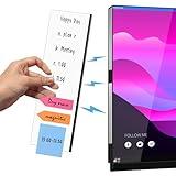 Lumanman Magnetic Monitor Memo Board for Computer, Acrylic Message Reminder Board for Moniter Side, Office Desk Accessories for Women Men, Computer Sticky Note Holder Home Office Memo Holder, Clear