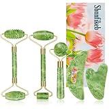 Sbnnfikeb Jade Roller and Gua Sha Set,Gua Sha Facial Tools,Face Roller,Jade Roller for Face,Guasha Tools for Face,Self Care Kit for Men Women