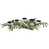 Northlight Berries and Eucalyptus Artificial Christmas Candle Holder - 42"