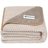 PetAmi Waterproof Dog Blanket, Leakproof XL Pet Blanket for Large Dogs, Furniture Sofa Couch Cover Protector, Fleece Cat Throw Bed Crate Kennel, Reversible Washable Soft Plush, Twin 60x80 Taupe Beige