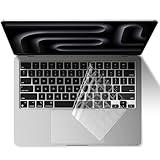 EooCoo Premium Keyboard Cover Skin Ultra Thin Protector, Compatible with M5 MacBook Pro 14" 16" M4 M3 M2 M1 Pro Max Chip, 2025-2021 MacBook Air 15" 13.6" M4 M3 M2 Chip, Clear