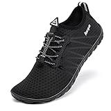 Racqua Men&Women Water Shoes Quick-Dry Non-Slip Aqua Shoes Outdoor Water Skiing Windsurfing Sailing Barefoot Beach Shoes Black 8.5 Women/7.5 Men