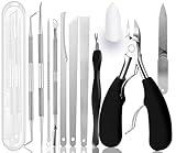 Ingrown Toenail File and Lifters Set(10pcs), Professional Pedicure Tool Toenail Grooming Kit, Ingrown Toenail Treatment Pedicure Kit, Under Nail Cleaner Tools (10PCS)