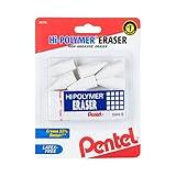 Pentel HI-Polymer Eraser Combo Pack, 6 Caps, 1 Large (ZEH0210BP7)