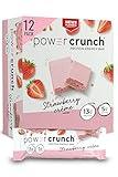 Power Crunch Protein Wafer Bars, High Protein Snacks with Delicious Taste, Strawberry Crème, 1.4 Ounce (12 Count)