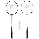 Franklin Sports Badminton Rackets - Glow in the Dark 2 Player Racket Set - Set of 2 Rackets +2 Birdies - Backyard Badminton Rackets + Birdies Set