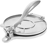 Tortilla Press Flatbread Maker Press, 6 Inch Aluminum, For Tortillas, Quesadillas, Pizzas & More, Silver Roti Maker Dough Press Quesadilla Maker Empanada Maker Press Chapati To Rotate Pizza Press