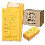 Christian Church Tithing Envelopes Self-Seal (500 Pack) - 6.5"x3.5" Offering Envelopes with Pre-Printed Fields for Tithes, Offerings, and Missions (Classic)