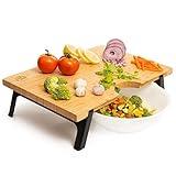 Salabarpro raised cut into bowl foldable non-toxic non- slip cutting board-large 16x12 Inch Smart Unique Ergonomic design -kitchen essential - space saving