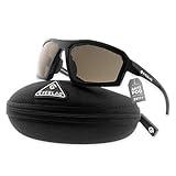 EYEGLAD REV Z87+ Powersports Motorcycle Riding Goggles HD High Contrast UV400 Sports Wrap Sunglasses Safety Glasses (Dust Brown)