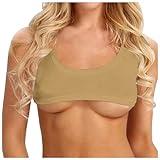 JEUROT Womens Sexy Tops O Neck Cap Sleeve Yes Daddy Crop Tops Mini T-Shirts Cami Vest Tank Lingerie Babydoll Cosplay Costume (Khaki, XL)