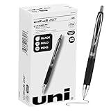 Uni-Ball 207 Gel Pen 12 Pack - 1.0mm Bold Black Pens, Gel Ink School Pens - School Supplies, Teacher Pens, Journaling Pens - Back to School