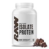 RAW Whey Isolate Protein Powder, Dark Chocolate - 100% Grass-Fed Sports Nutrition Whey Protein Powder for Muscle Growth & Recovery - Low-Fat, Low Carb, Naturally Flavored & Sweetened - 25 Servings