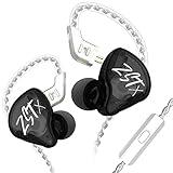 KZ ZST X in-Ear Monitors, Upgraded Dynamic Hybrid Dual Driver ZSTX Earphones, HiFi Stereo IEM Wired Earbuds/Headphones with Detachable Cable for Musician Audiophile (with Mic, Black)